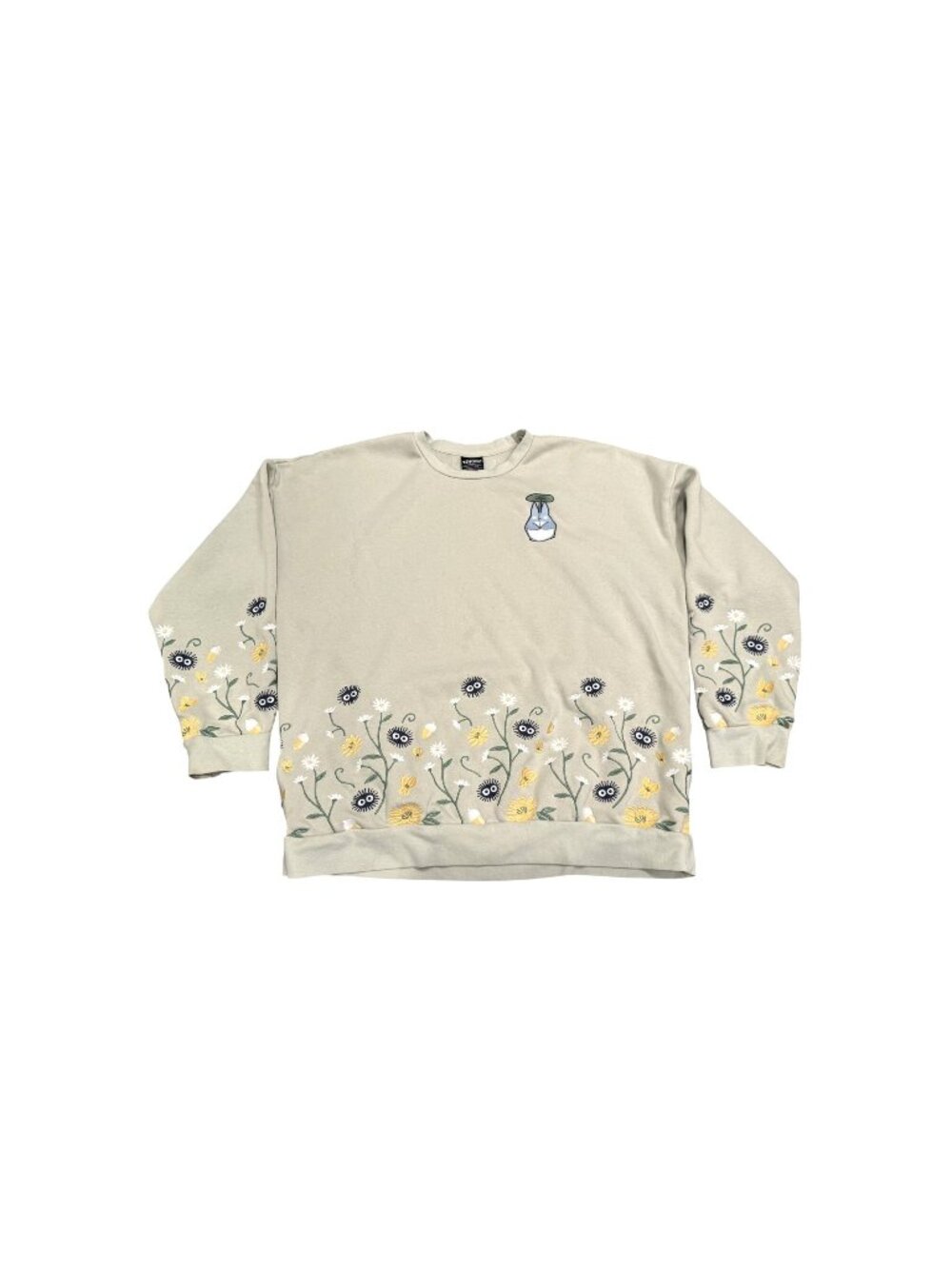 My Neighbor Totoro Embroidered Pullover Sweatshirt Green 2X Studio Ghibli